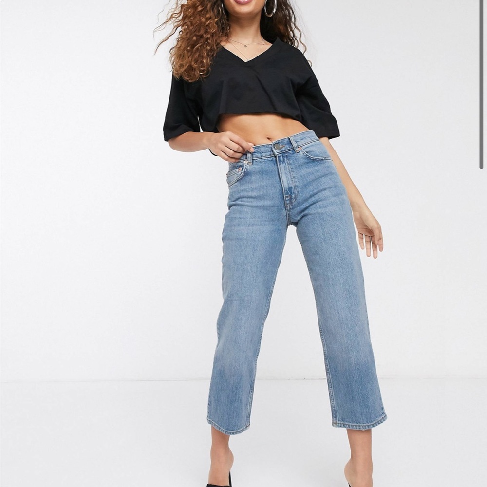 ASOS DESIGN Petite High Rise stretch slim straight